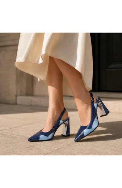 Ninety Union Francis Slingback Pump In Navy Multi