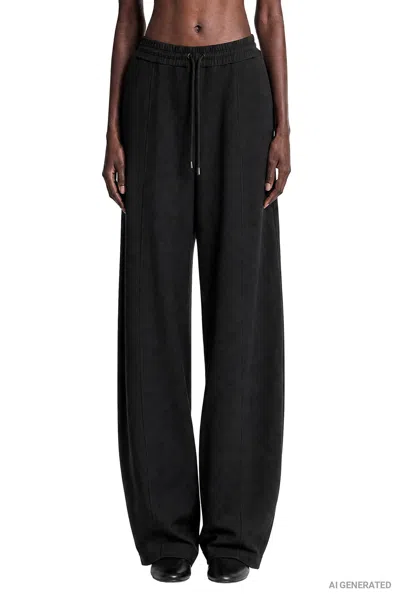 Max Mara Technical Jersey Wide Pants In Black