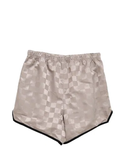 Essentials Check-pattern Drawstring Shorts In Neutral