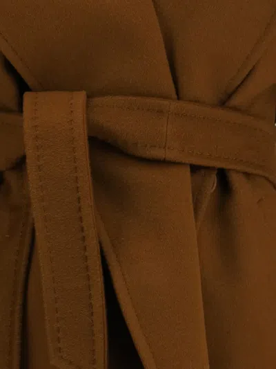 Max Mara Wool Drap Newmang Coat In 브라운