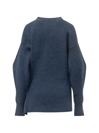 Givenchy Asymmetric Ribbed-knit Sweater In Blue