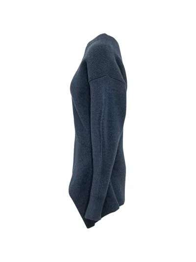 Givenchy Asymmetric Ribbed-knit Sweater In Blue