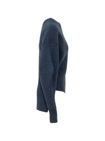 Givenchy Asymmetric Ribbed-knit Sweater In Blue