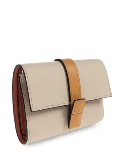 Loewe Pebbled Leather Wallet In Brown