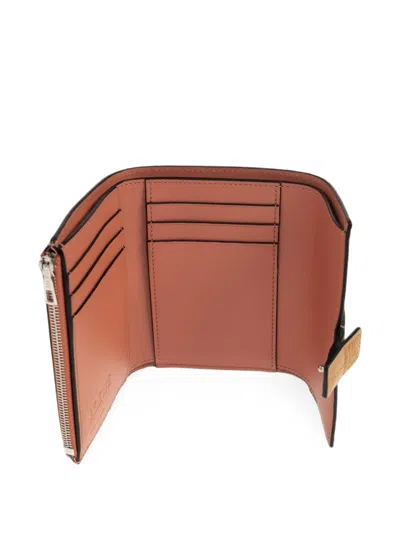 Loewe Pebbled Leather Wallet In Brown
