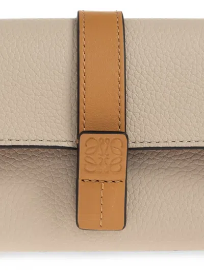 Loewe Pebbled Leather Wallet In Brown