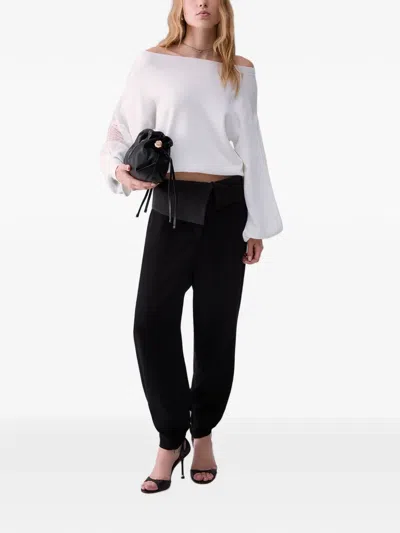 Liu •jo Sweater With Lace Inserts In White
