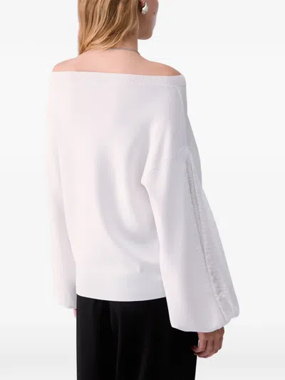 Liu •jo Sweater With Lace Inserts In White