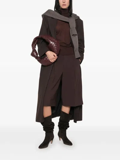Gestuz Double-breasted Belted Coat In Brown
