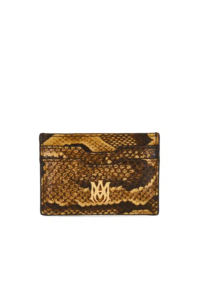 Amiri Python Card Holder In Brown