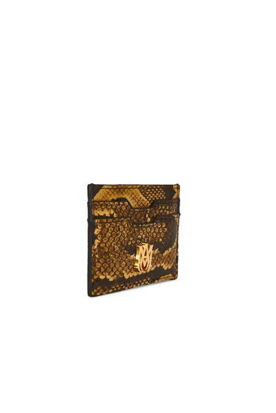 Amiri Python Card Holder In Brown