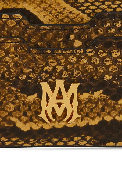 Amiri Python Card Holder In Brown
