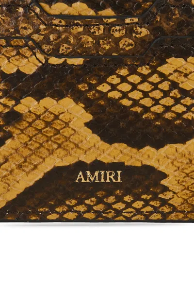 Amiri Python Card Holder In Brown