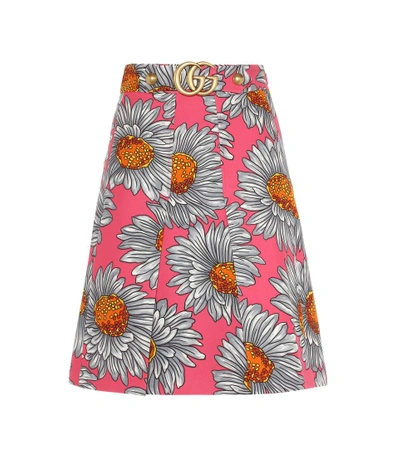 Shop Gucci Printed Silk And Wool Skirt In Multicoloured