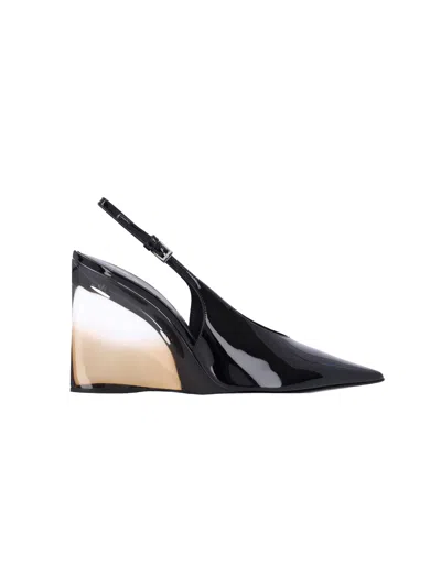 Alaïa Alaia Invisible Wedge Slingbacks 90 In Black
