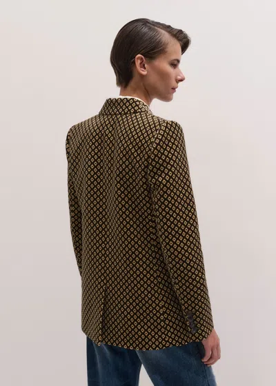 Me+em Sharp Shoulder Blazer Brown Multi In Brown Multi