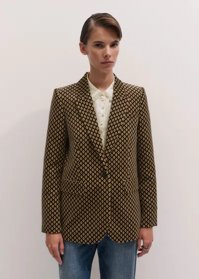 Me+em Sharp Shoulder Blazer Brown Multi In Brown Multi