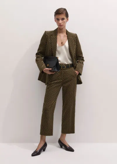 Me+em Sharp Shoulder Blazer Brown Multi In Brown Multi