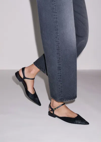 Me+em Point-toe Flat Black In Black