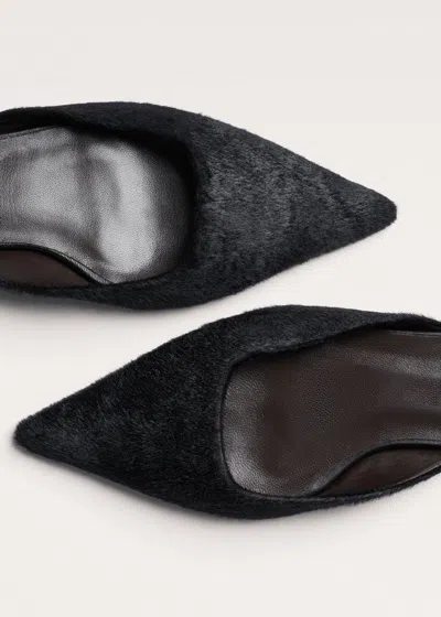Me+em Point-toe Flat Black In Black