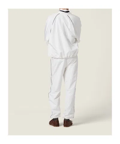 Miu Miu Technical Poplin Blouson Jacket In White