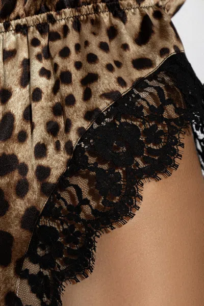 Dolce & Gabbana Dolce  Gabbana Leopard Printed Bodysuit In Multi