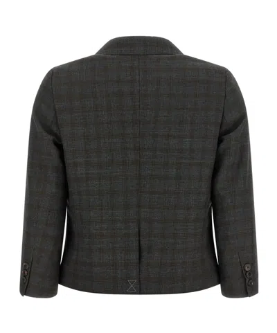 Dries Van Noten Checked Wool Blazer In Gray
