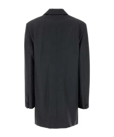 Jil Sander Oversized Wool Blend Blazer In Dark Grey