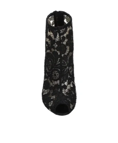 Dolce & Gabbana Minimalist Opentoe Ankle Boots In Black