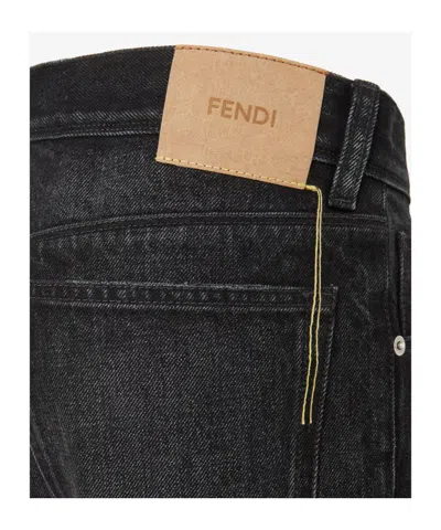 Fendi Long Jeans In Black