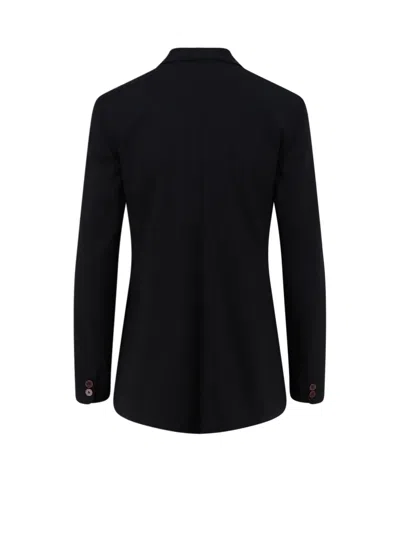 Alysi Single-breasted Stretch Virgin Wool Blazer In Black