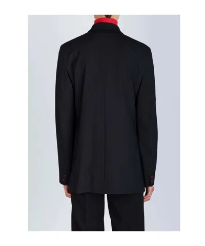 Alysi Single-breasted Stretch Virgin Wool Blazer In Black