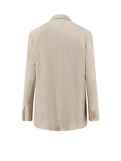 Alysi Single-breasted Shawl-lapel Blazer In Neutral