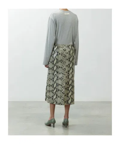 Alysi Python-print Leather Midi Skirt In Brown
