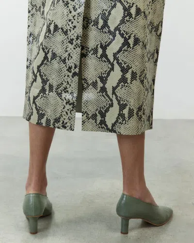 Alysi Python-print Leather Midi Skirt In Brown