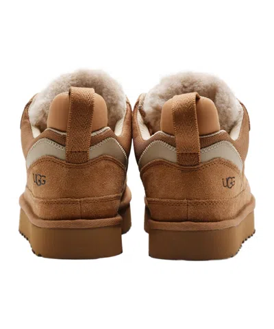 Ugg Lowmel Plush-lined Leather Sneakers In Brown