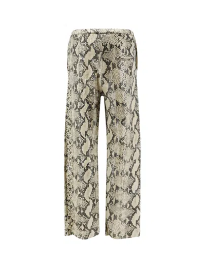 Alysi Python-print Leather Trousers In Brown