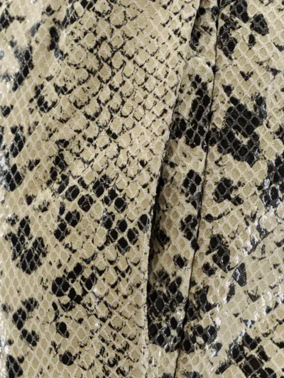 Alysi Python-print Leather Trousers In Brown