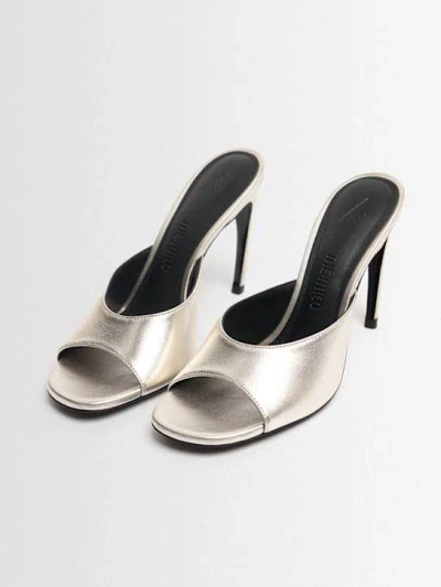 Attico Backless Onestrap High Heels In Silver