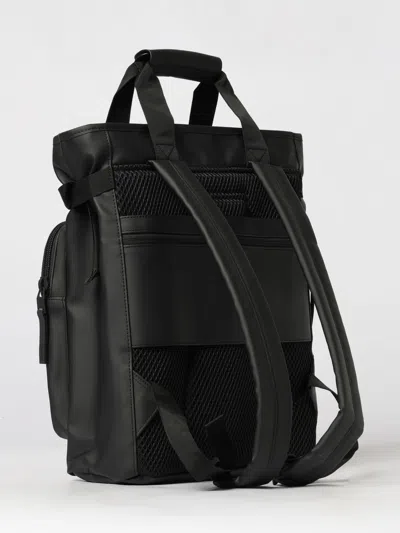 Rains Logo-print Multi-pocket Backpack In Black