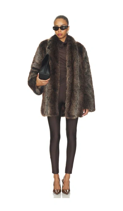 Et Ochs Cooper Pelted Coat In Mocha Multi