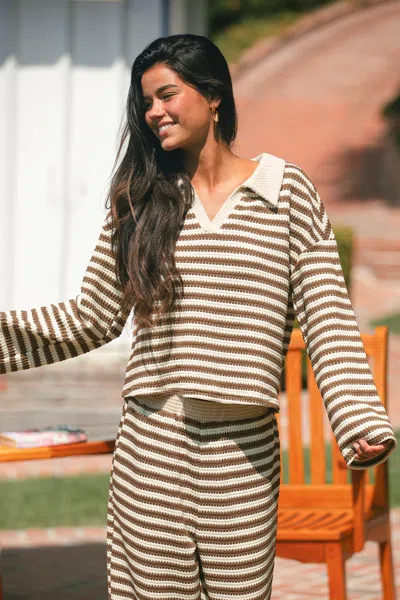 Cupshe First Draft Striped Top In Brown