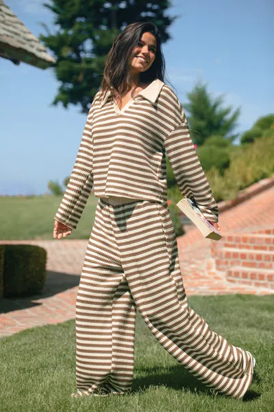 Cupshe First Draft Striped Top In Brown