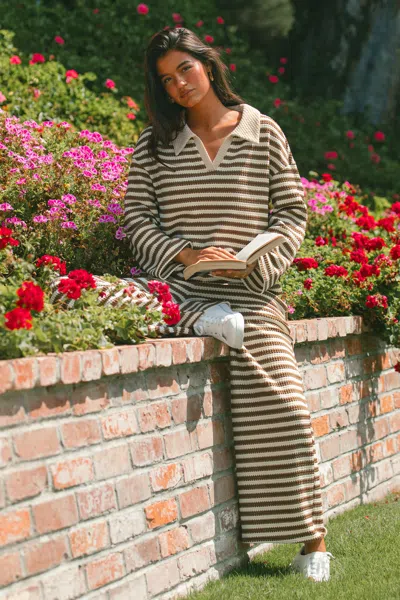 Cupshe First Draft Striped Top In Brown