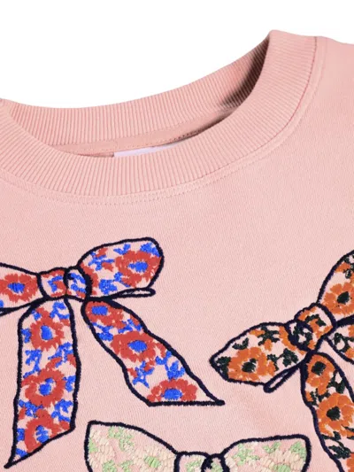 Molo Bow-patchwork Sweatshirt In Pink
