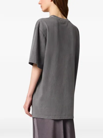 Msgm Graphic-print T-shirt In Gray