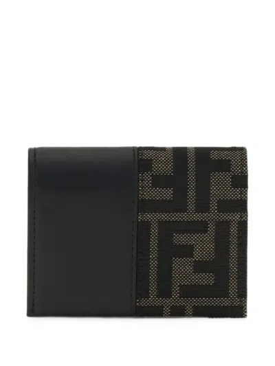 Fendi Brown Polyester Wallet In Black