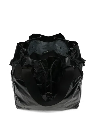 Jack Gomme Glossy Drawstring Shoulder Bag In Pink