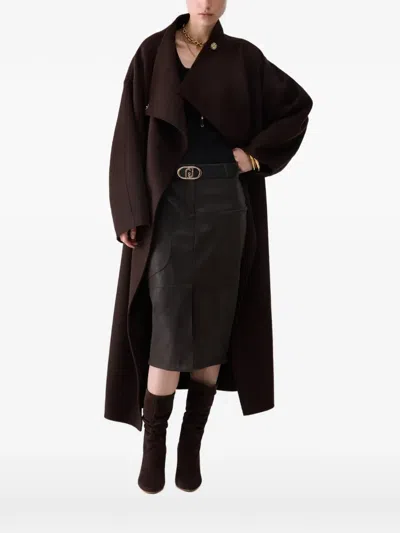 Liu •jo Oversized Wool Coat In Purple