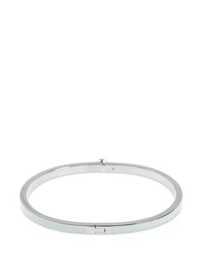 Tory Burch Icon Thin Enamel Bracelet In Silver